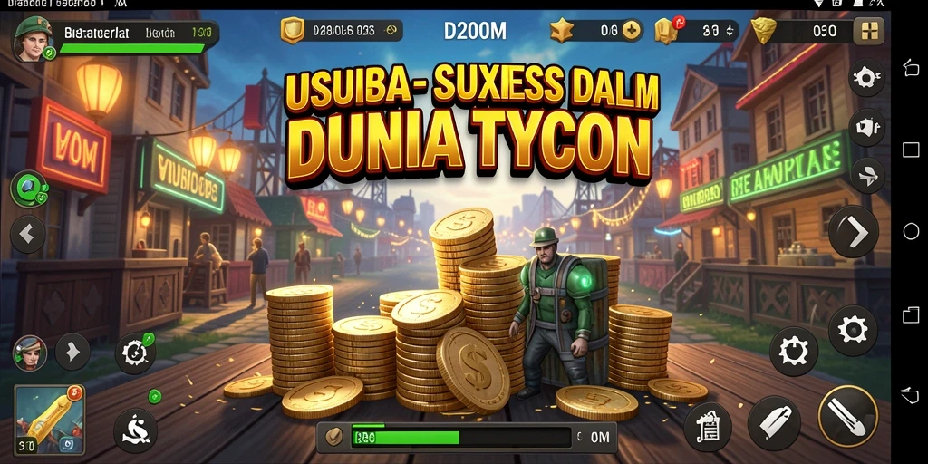 Screenshot D200M yang menunjukkan gameplay menarik di dunia Tycoon.