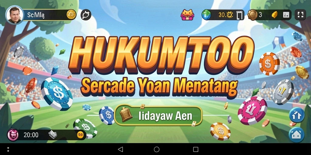 Tampilan gameplay HUKUMTOTO yang penuh aksi dan warna.