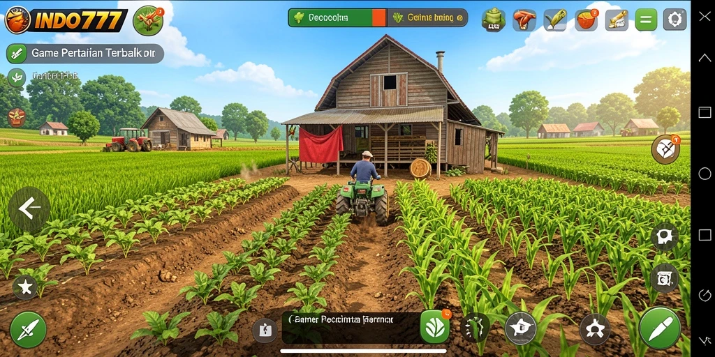 Tampilan gameplay pertanian seru di INDO777.