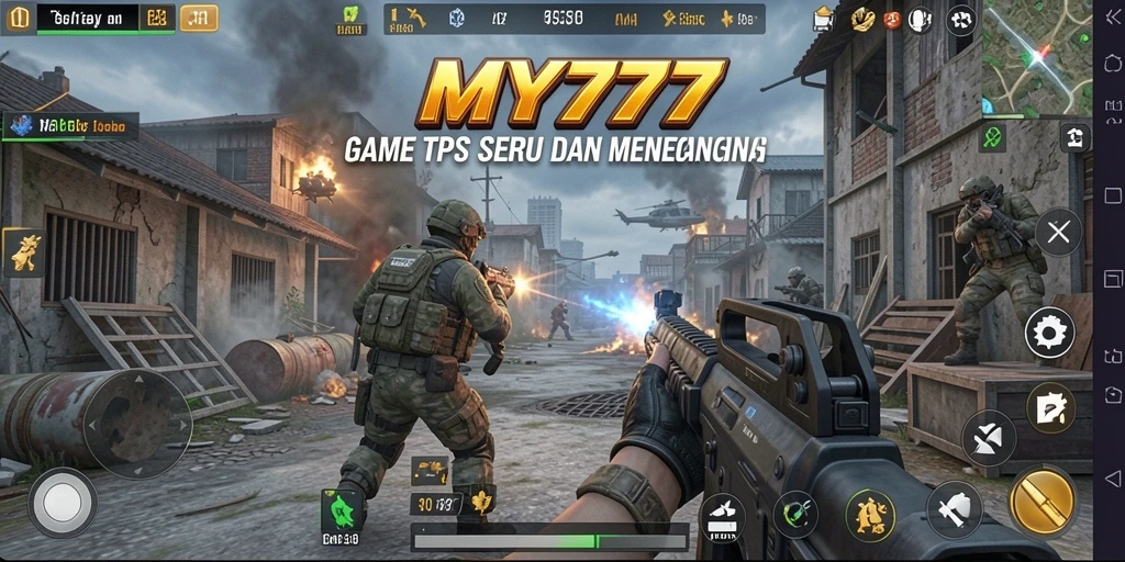Tangkapan layar gameplay MY777 yang penuh aksi dalam pertempuran mendebarkan.