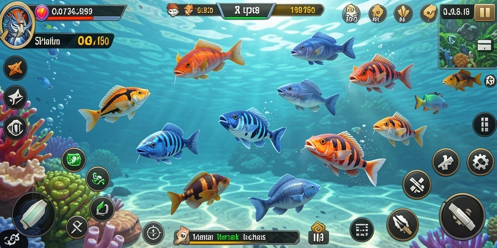 Tampilan gameplay seru di OJA89 saat menangkap ikan.