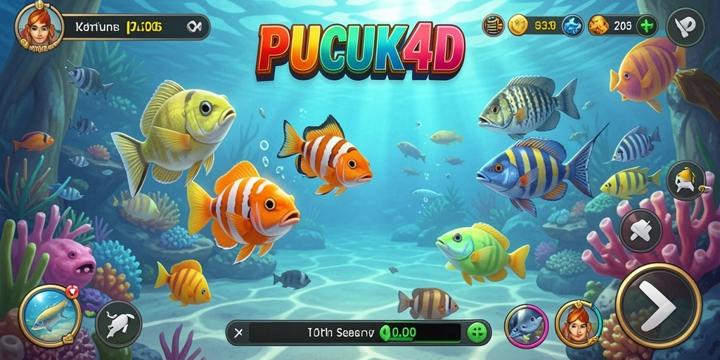 Screenshot gameplay PUCUK4D yang menampilkan aksi tembak ikan.