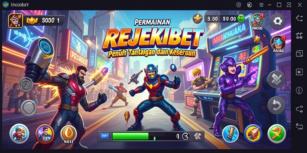 Screenshot gameplay menampilkan karakter melompat over obstacles di REJEKIBET.