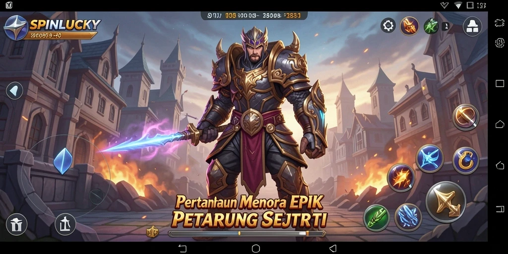 Gameplay SPINLUCKY yang menegangkan dalam pertahanan menara.